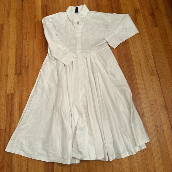 NORMA KAMALI White Oversized Boyfriend Shirt Dress
Size L (#3) - Picture 4 of 15